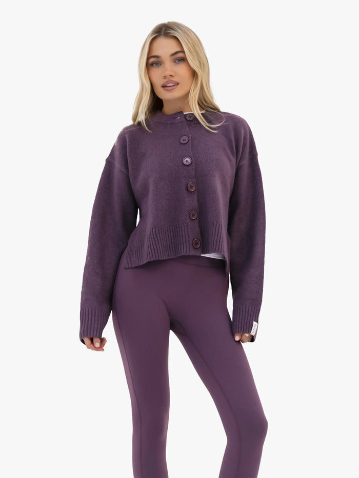 Mabel Button Up Cardigan - Plum
