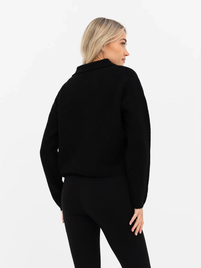 Mabel Knitted Polo - Black