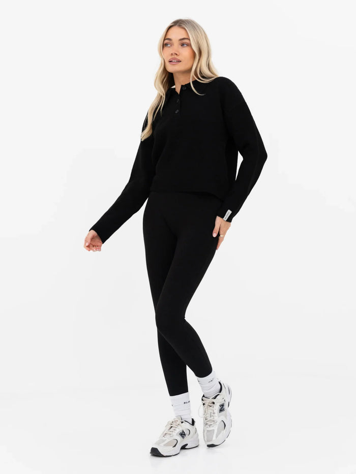 Mabel Knitted Polo - Black