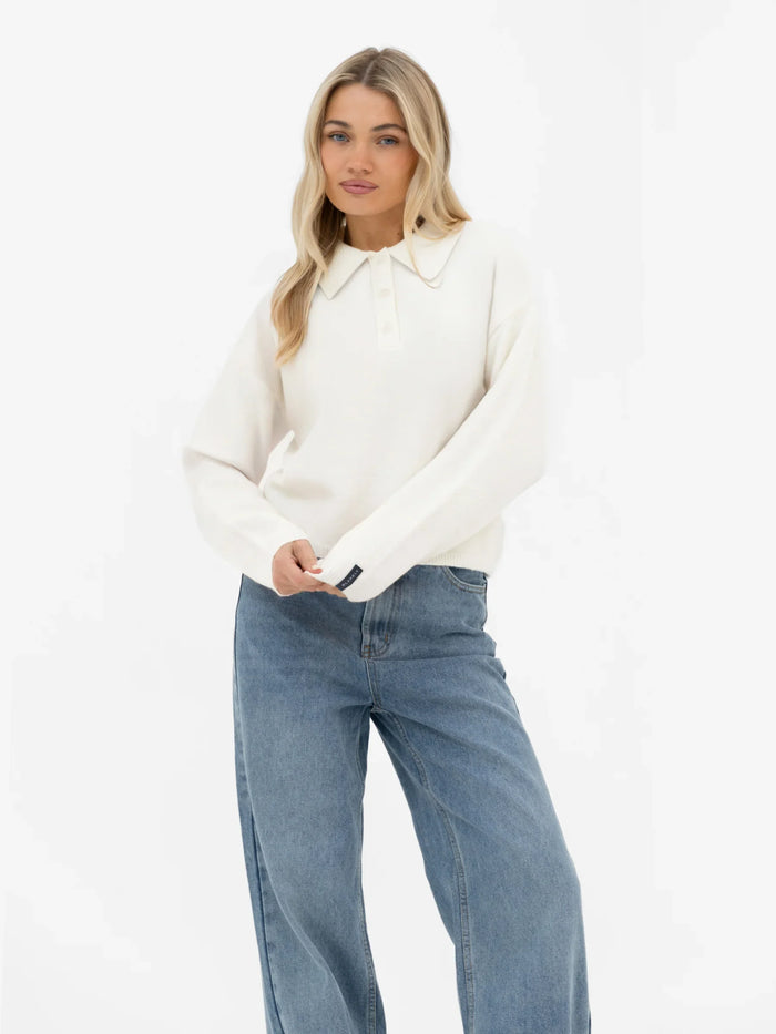Mabel Knitted Polo - Cream