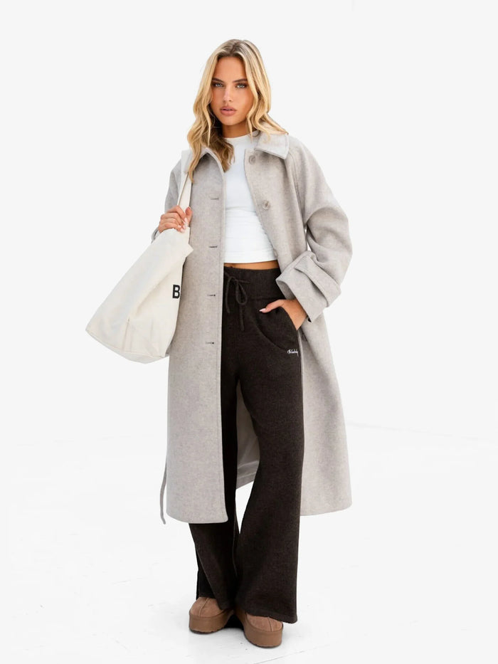 Madalyn Longline Coat - Light Grey