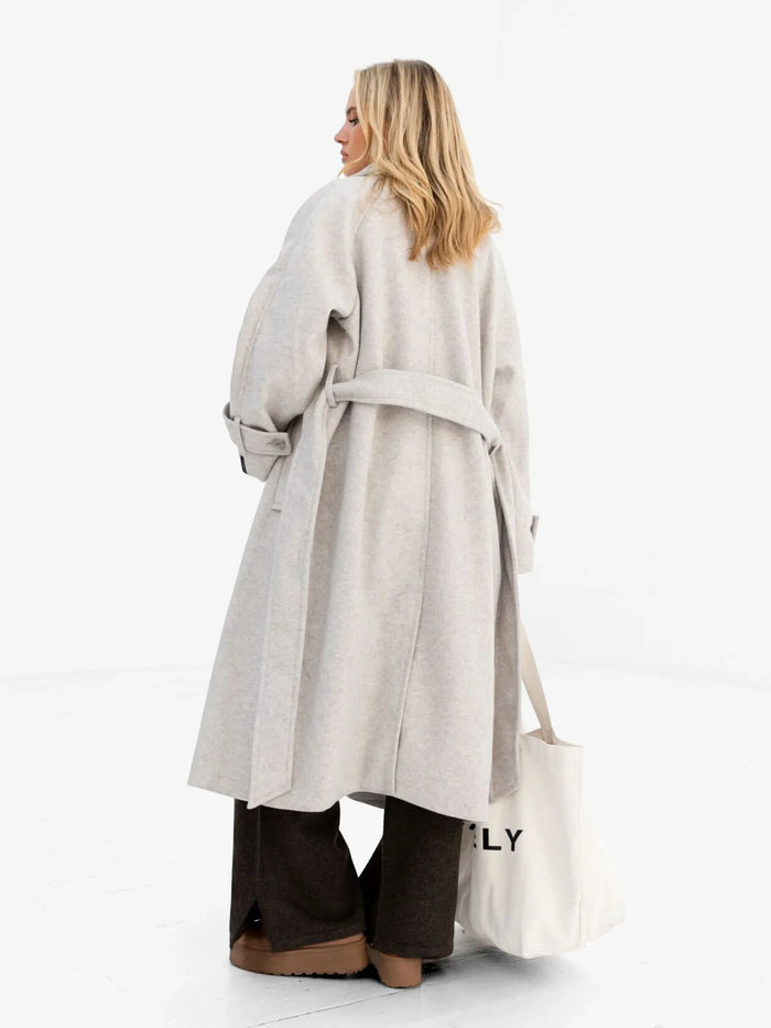 Madalyn Longline Coat - Light Grey