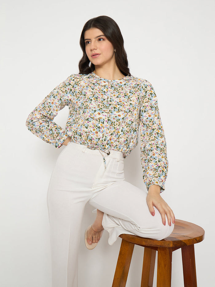 Madame All Over Print Full Sleeve Multicolor Top