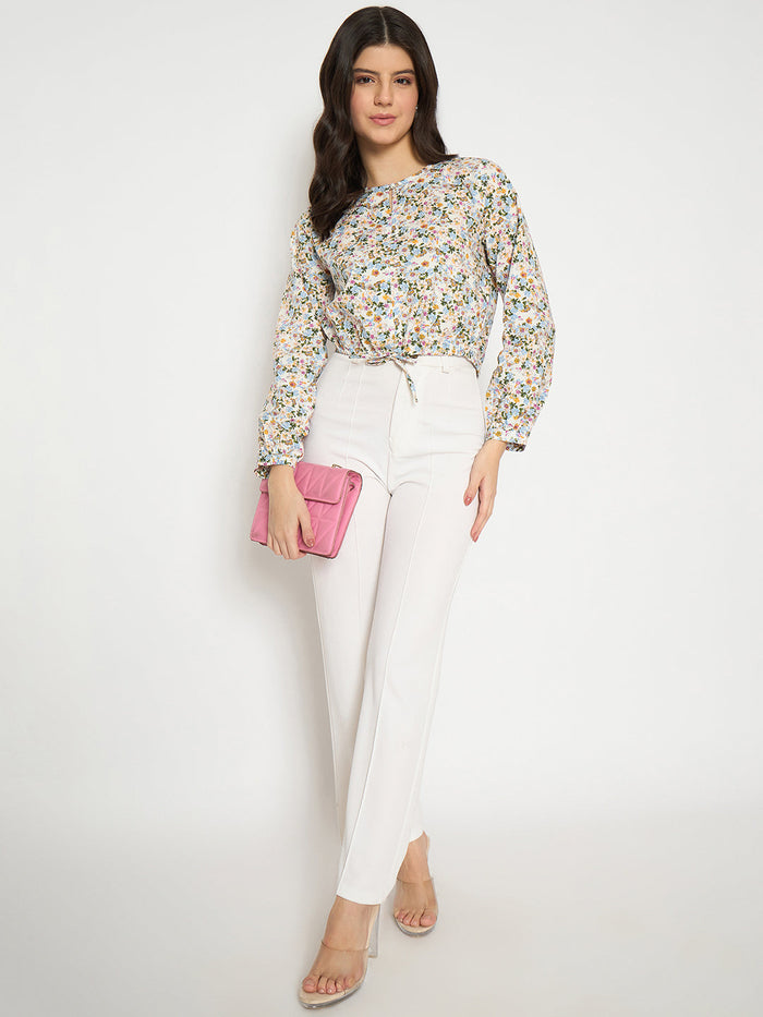 Madame All Over Print Full Sleeve Multicolor Top