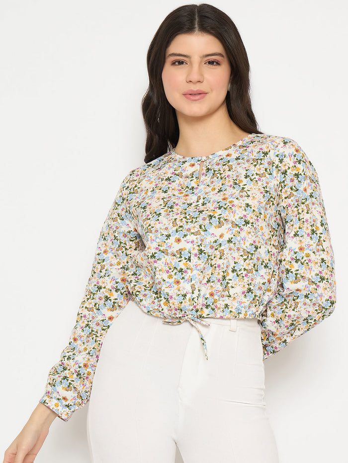 Madame All Over Print Full Sleeve Multicolor Top