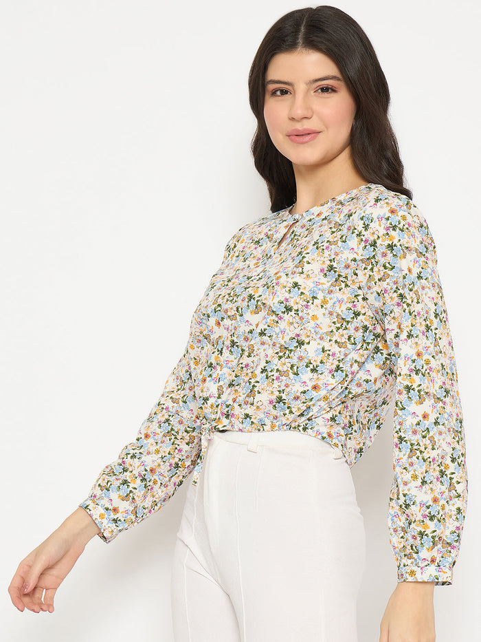 Madame All Over Print Full Sleeve Multicolor Top