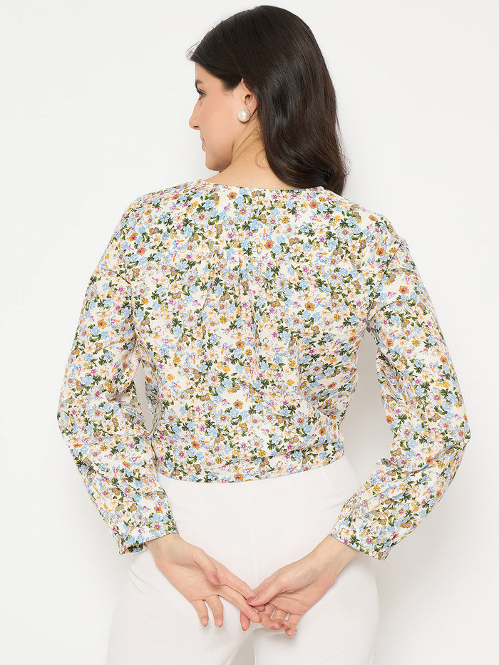 Madame All Over Print Full Sleeve Multicolor Top