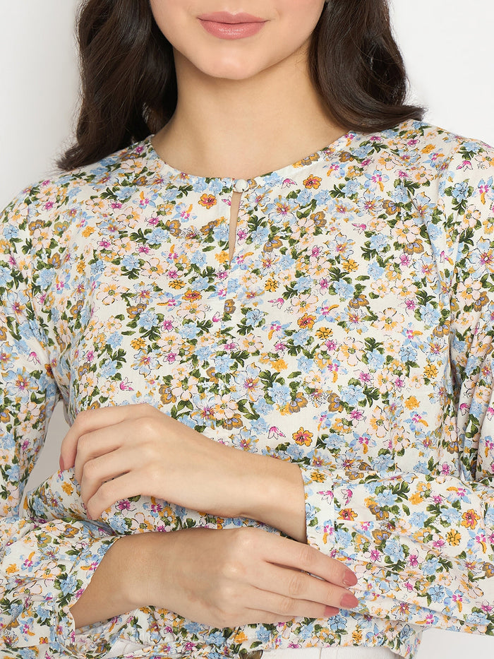 Madame All Over Print Full Sleeve Multicolor Top