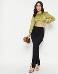 Madame Apple-Green Crop Top