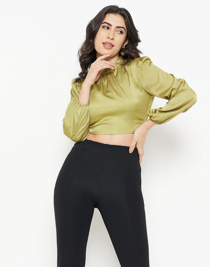 Madame Apple-Green Crop Top