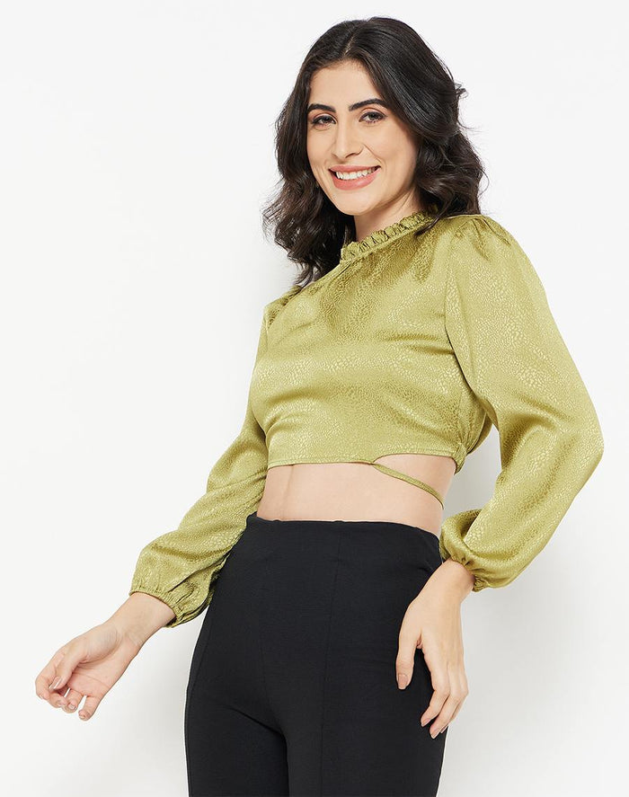 Madame Apple-Green Crop Top