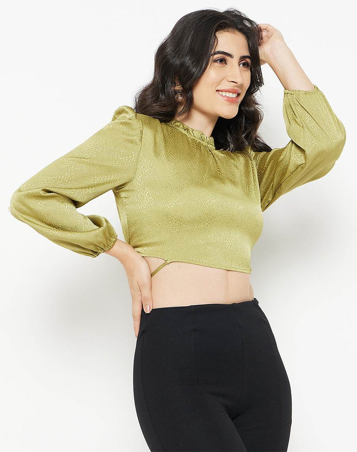Madame Apple-Green Crop Top