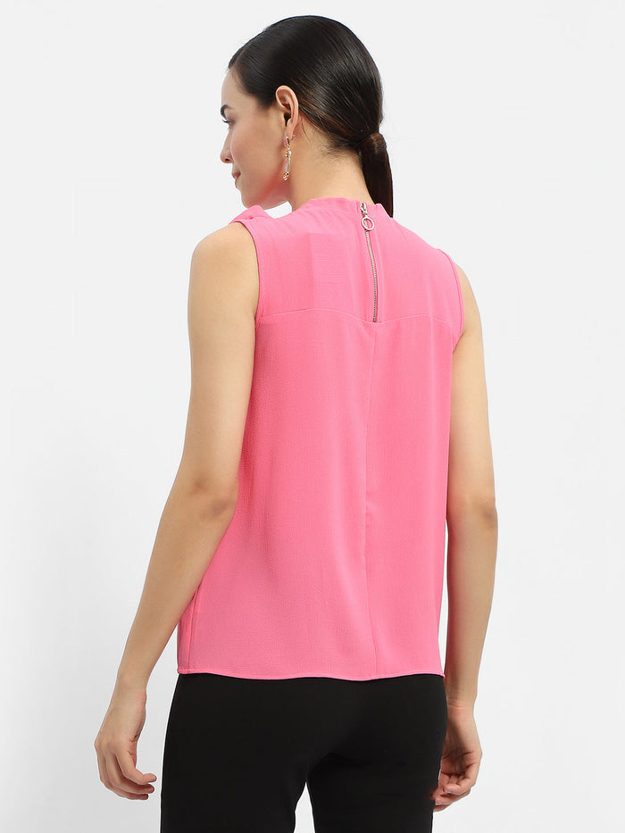 Madame Applique Adorned Fuschia Pink Shimmer Top