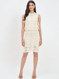 Madame Beige Cotton Knit Skirt Co-ord Set
