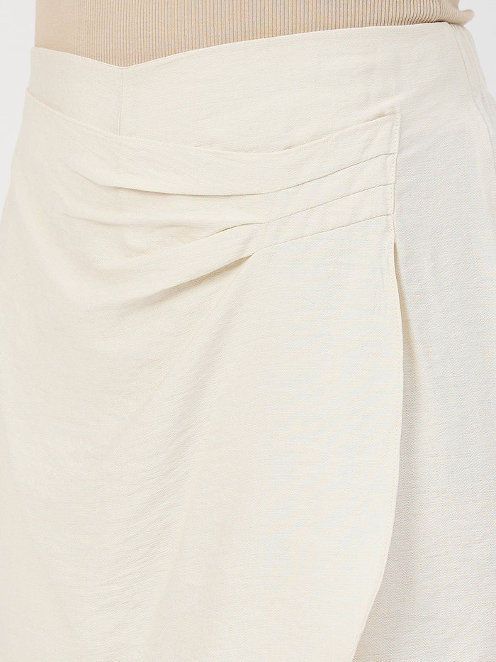 Madame Beige Printed Rayon-Blend Shorts