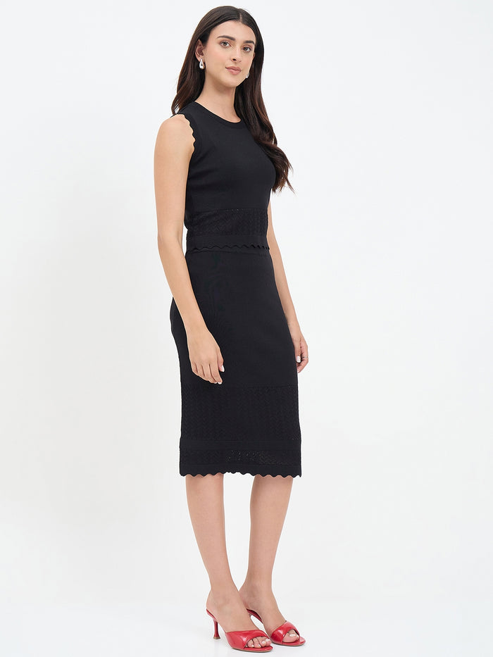 Madame Black Knitted Skirt Co-ord Set