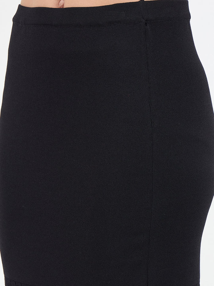 Madame Black Knitted Skirt Co-ord Set