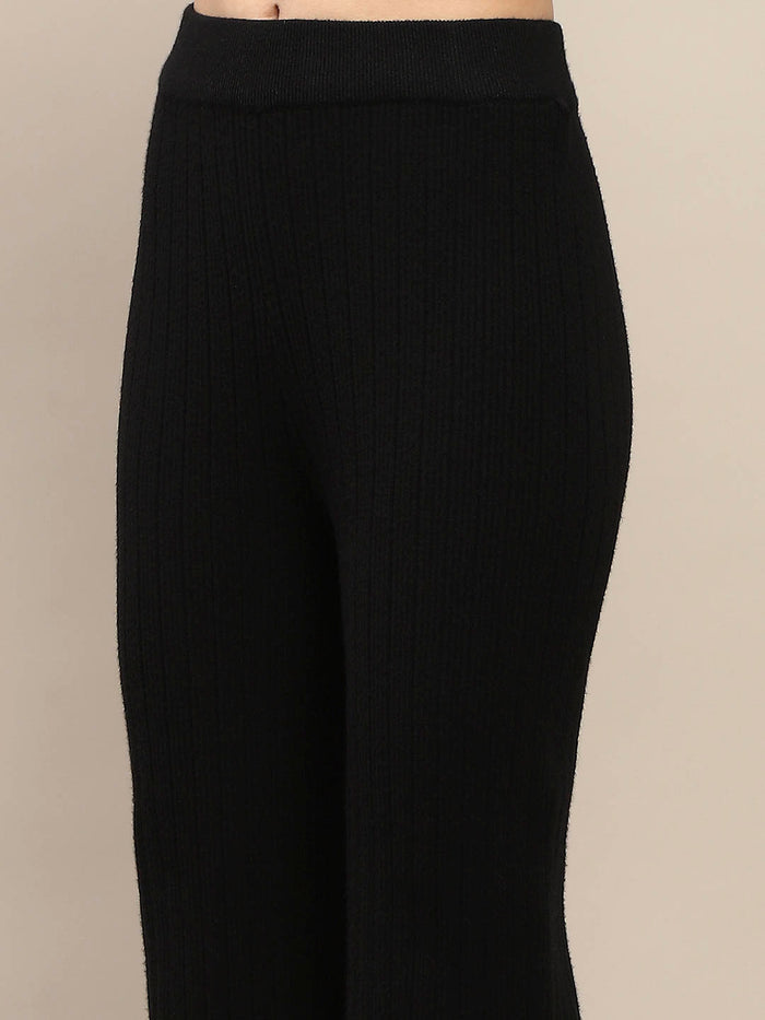 Madame Black Knitted Top and Bottom Co-Ord Set