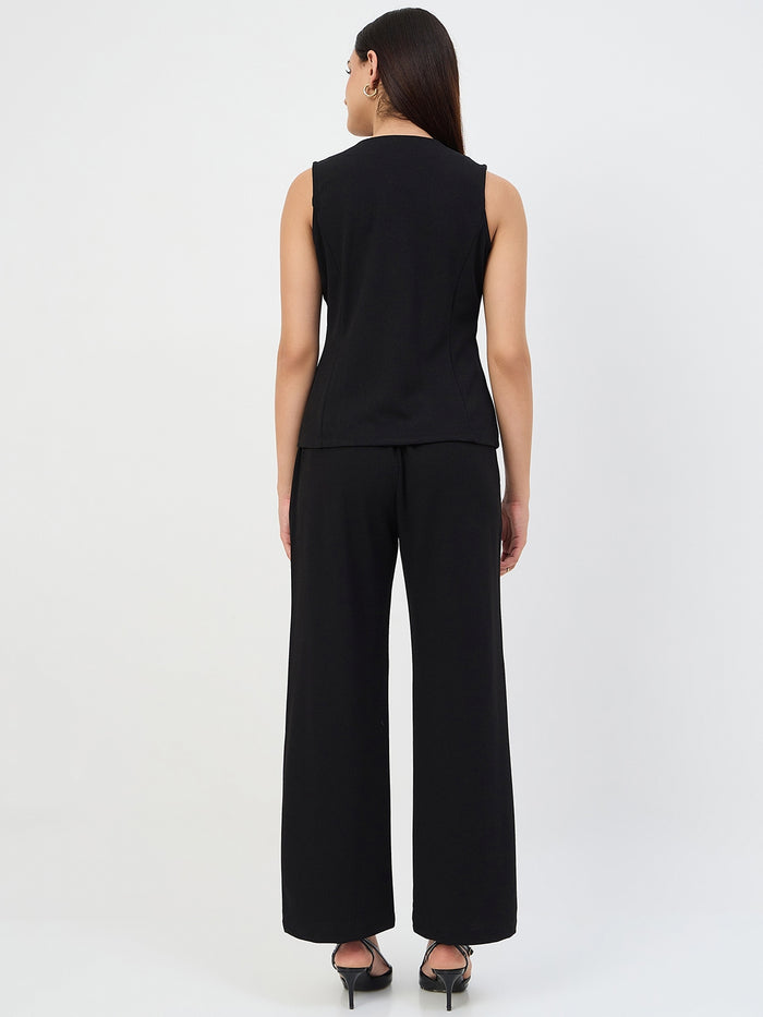 Madame Black V-Neck Vestcoat Co-ord Set