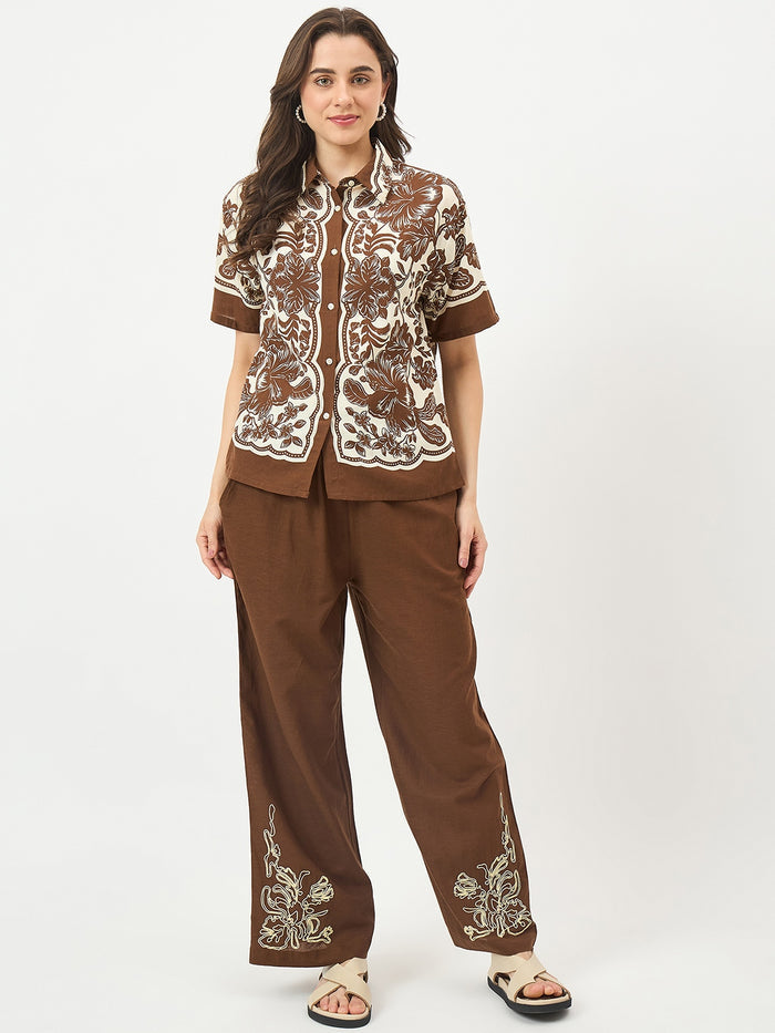 Madame Brown Embroidered Co-ord Set