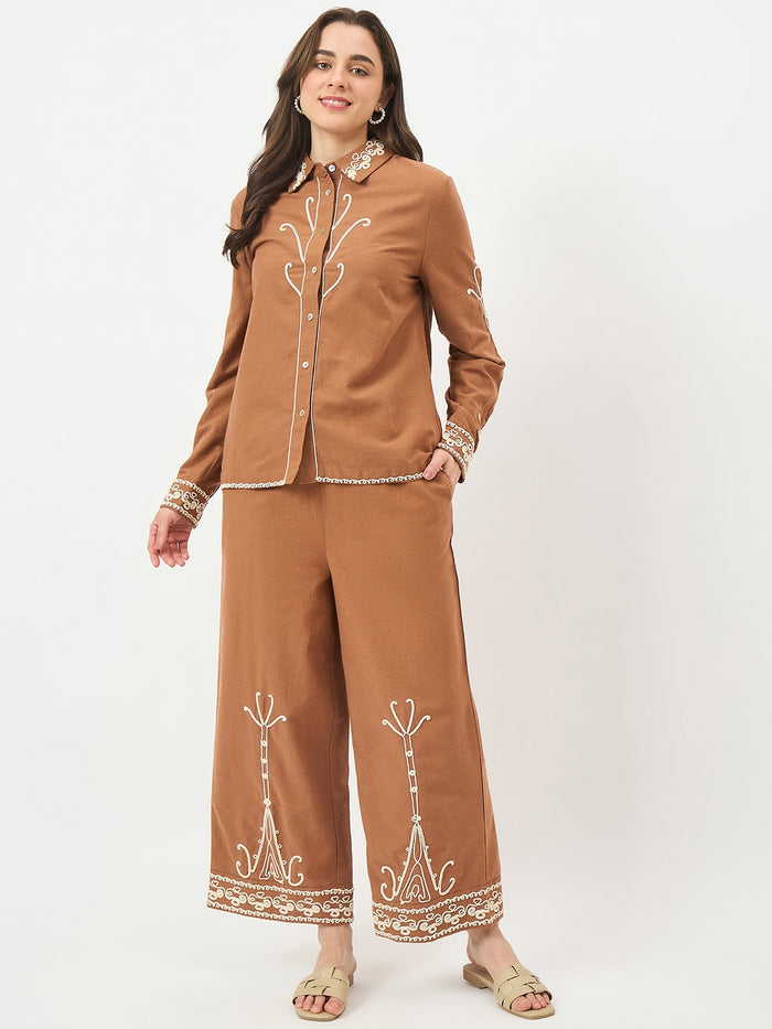 Madame Brown Embroidered Co-ord Set