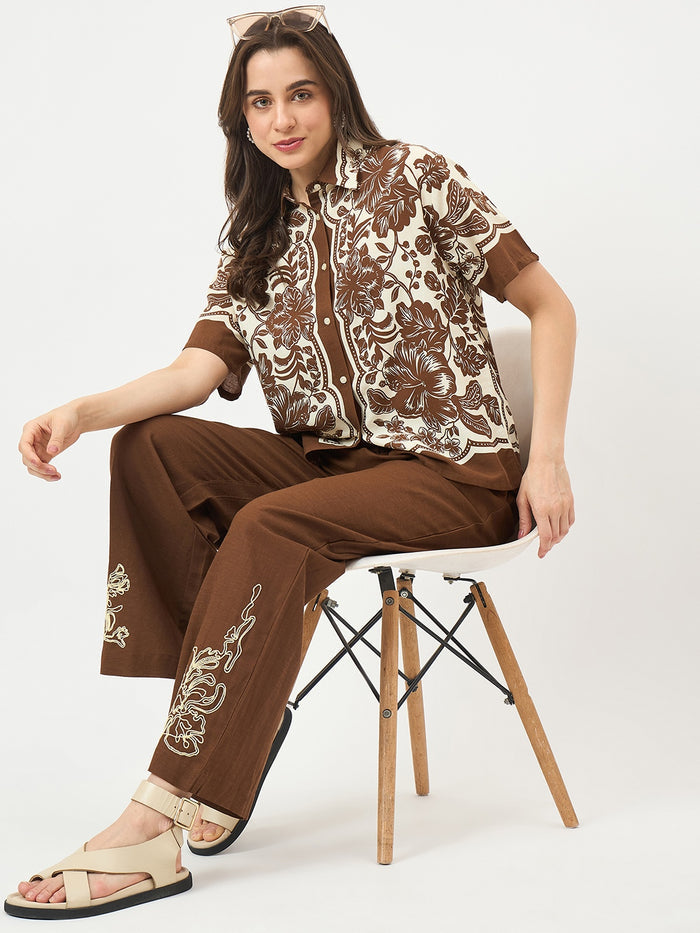Madame Brown Embroidered Co-ord Set