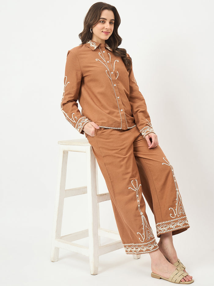 Madame Brown Embroidered Co-ord Set