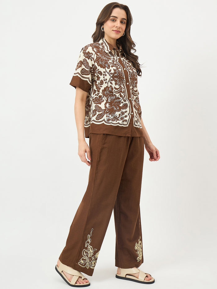 Madame Brown Embroidered Co-ord Set