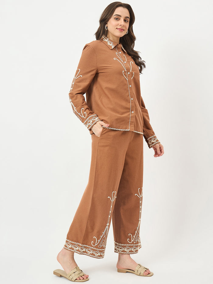 Madame Brown Embroidered Co-ord Set