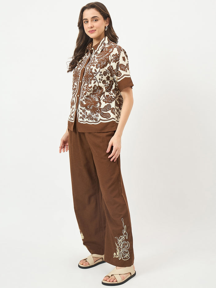 Madame Brown Embroidered Co-ord Set