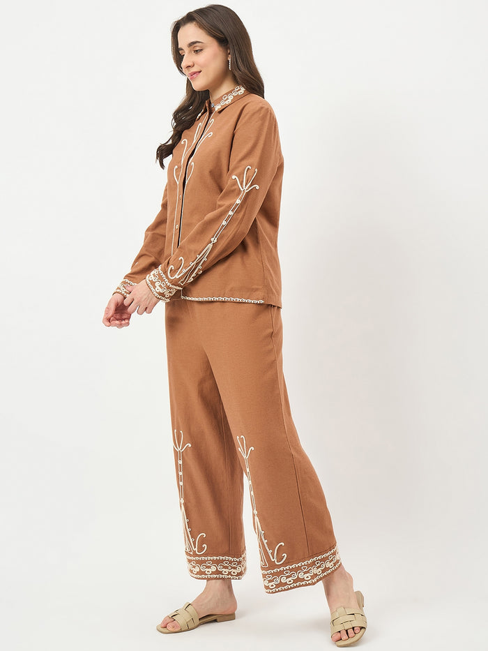 Madame Brown Embroidered Co-ord Set