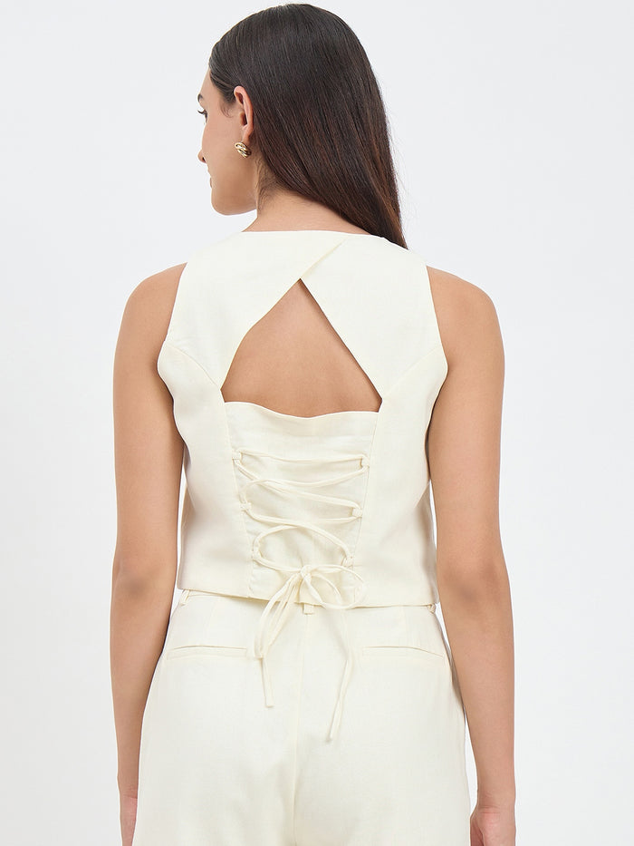 Madame Butter Yellow Rayon Linen Blend Co-ord Set