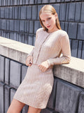 Madame Buttoned Top and Mini Skirt Peach Co-ord Set