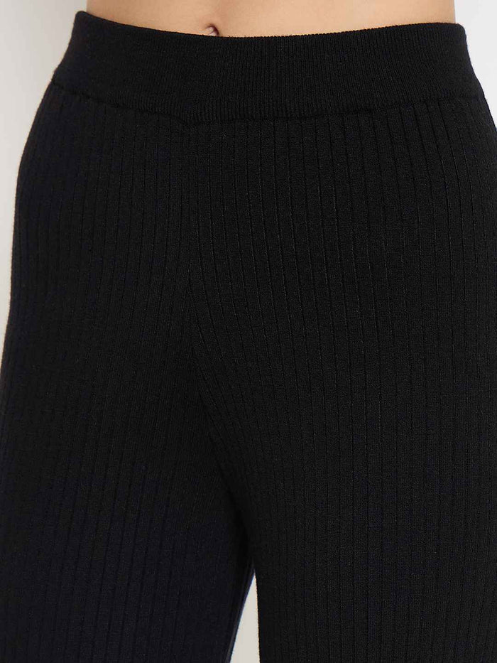 Madame Contrast Trim Black Knitted Co-ord Set
