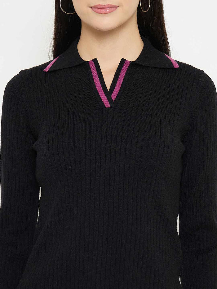 Madame Contrast Trim Black Knitted Co-ord Set
