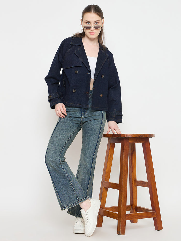 Madame Double Wash Tinted Green Straight Fit Jeans