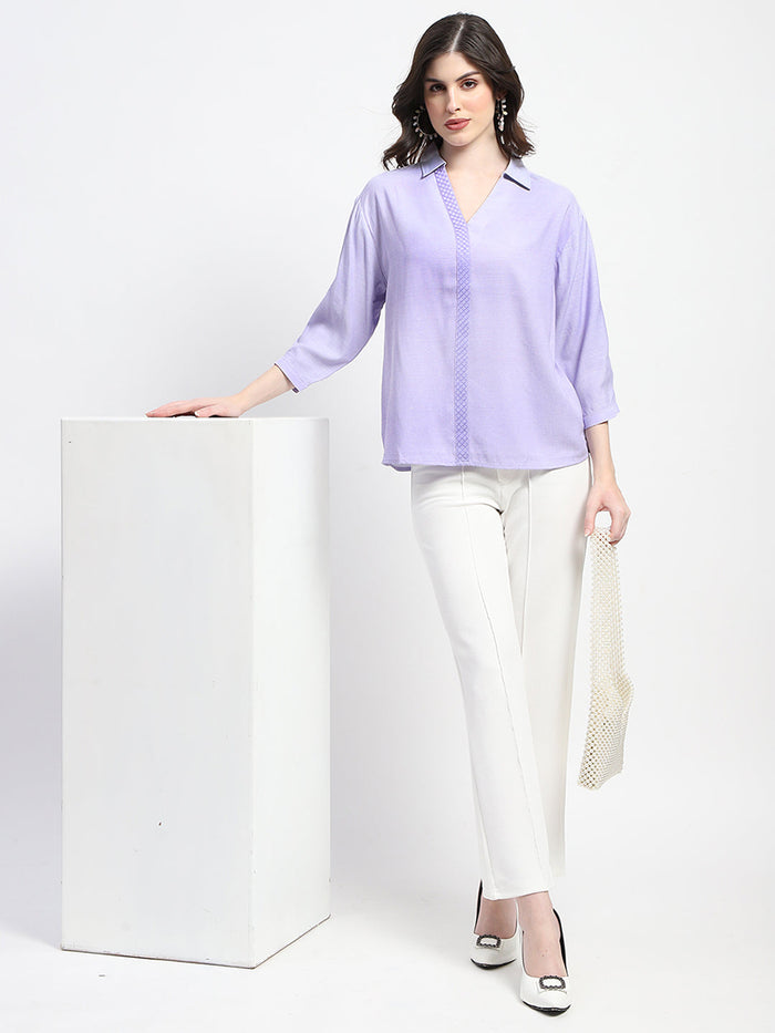 Madame Embellished Purple Shirt