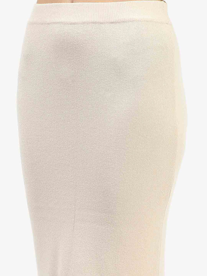 Madame Fur Sleeve Bodycon Beige Knit Co-ord Set