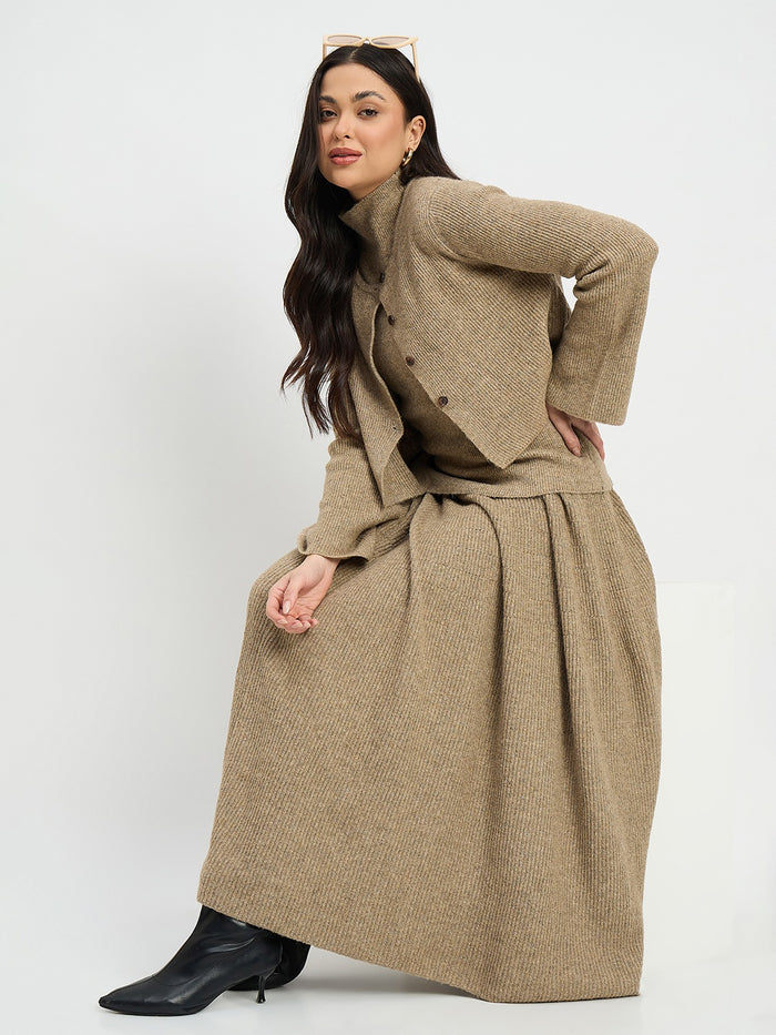 Madame High Neck Sweater and Skirt Co-ord Set