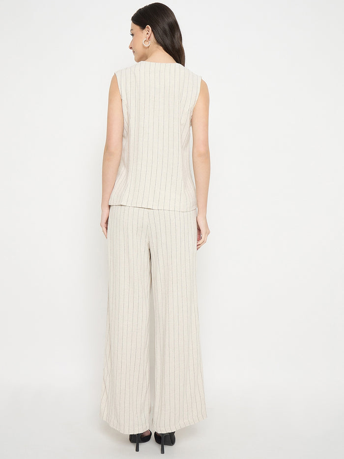 Madame Ivory Viscose Linen Blend Co-Ord Set