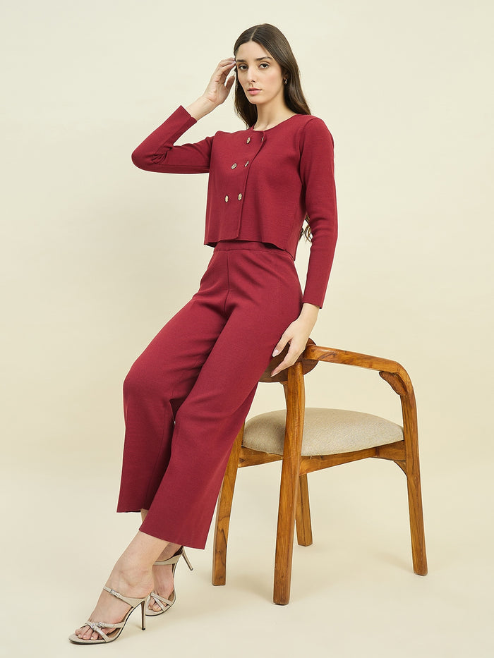 Madame Maroon Knit Co-ord Set