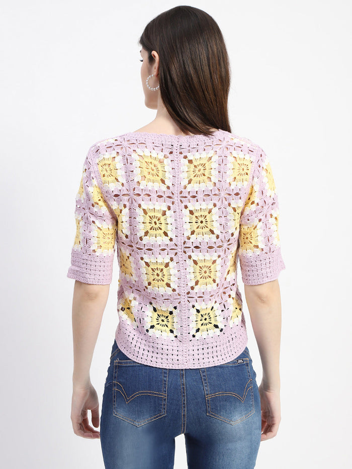 Madame Mauve Cotton Crochet Top