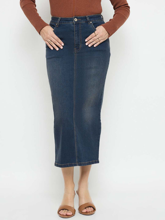 Madame Midnight Blue Denim Skirt