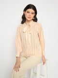 Madame Neck Tie Striped Sunset Top