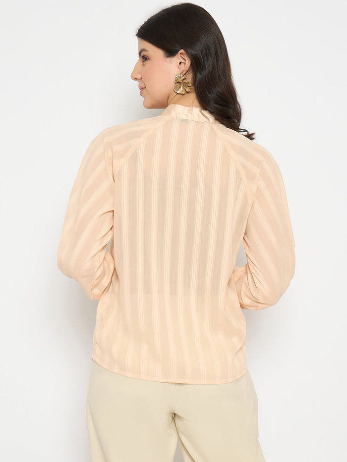 Madame Neck Tie Striped Sunset Top
