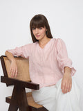 Madame Nylon Swarovski Dart Detailed Peach Top