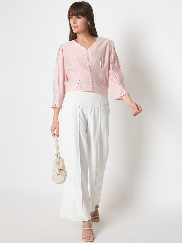 Madame Nylon Swarovski Dart Detailed Peach Top