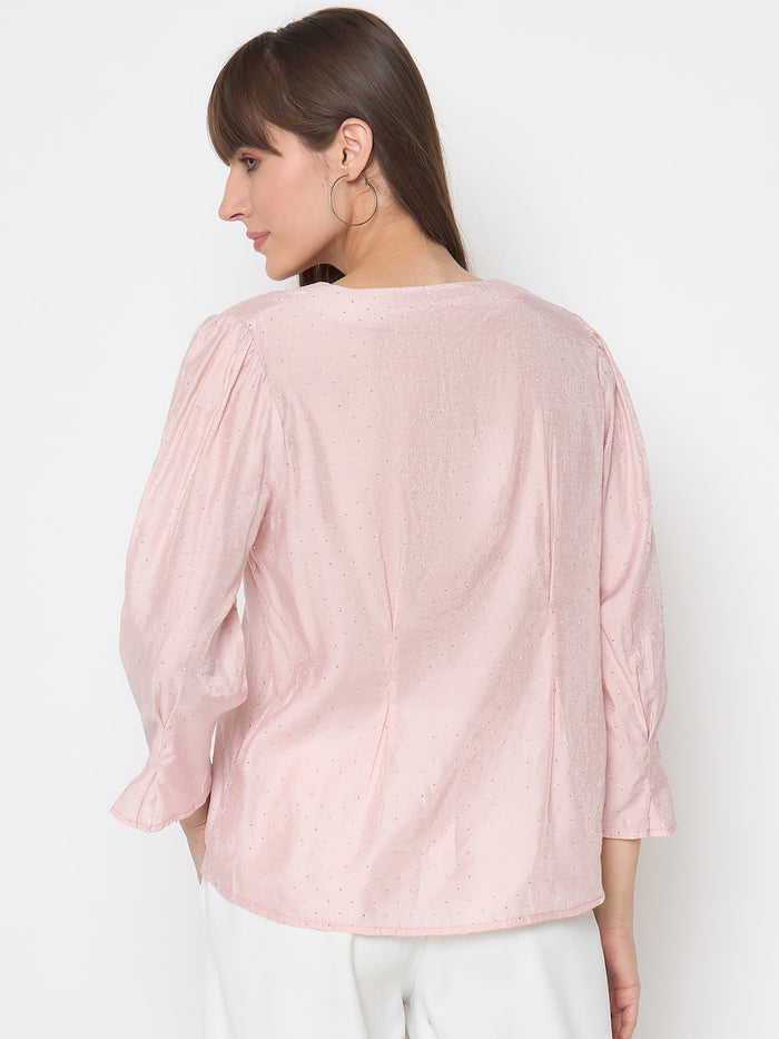 Madame Nylon Swarovski Dart Detailed Peach Top