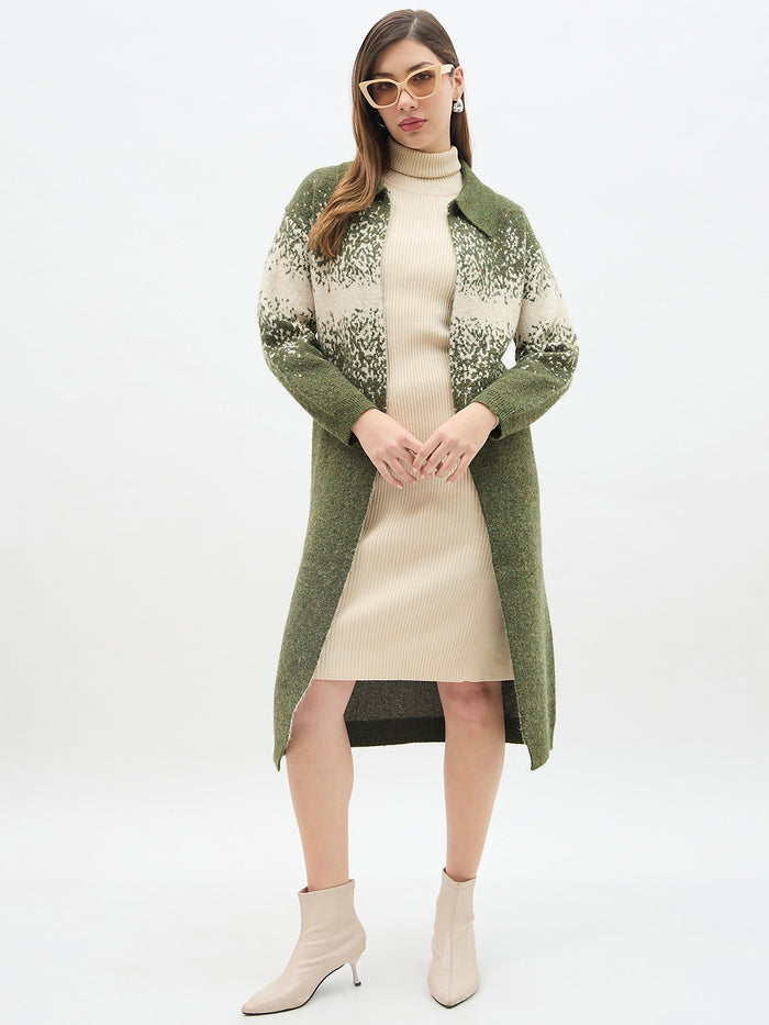 Madame Olive Green Bodycon Sweater and Shrug