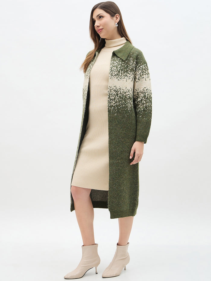 Madame Olive Green Bodycon Sweater and Shrug